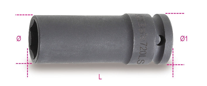 Beta Tools Model 720  Ls10mm-Impact Sockets Long Slim Series