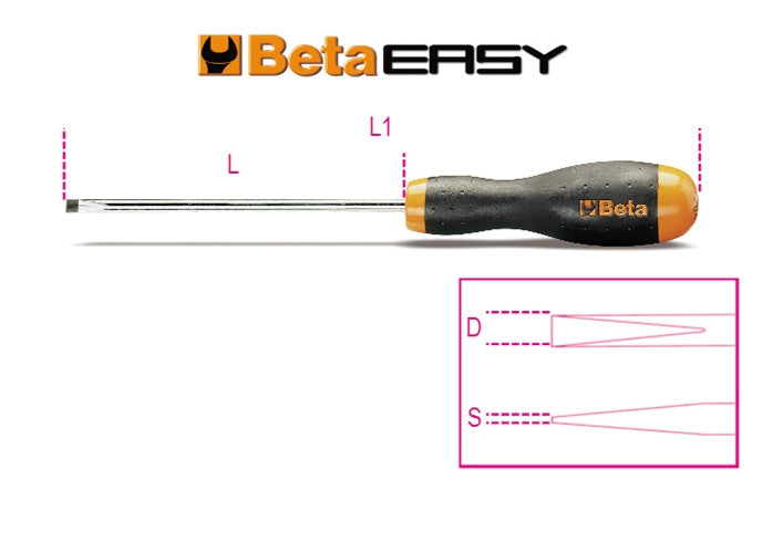 Beta Tools Model 1204  5X125-Screwdrivers Headless Slotted