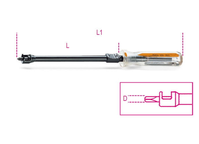 Beta Tools Model 1251  1X5X150mm-Screwholding Screwdrivers Ph