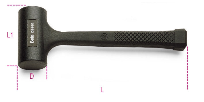 Beta Tools Model 1391  35mm-Dead-Blow Hammers Covered Rubber