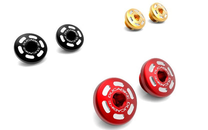 DBK Special Parts (Ducabike) Contrast Cut Billet Main Frame Caps (Swing arm pivot) for the Ducati 15+ Multistrada 1260, 1200 and 950