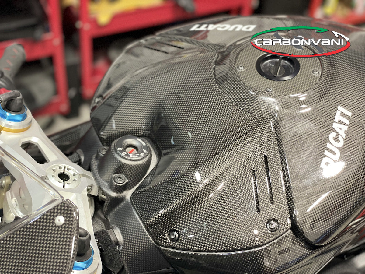 Carbonvani - Ducati Panigale V4 / S (22-24) Carbon Fiber Upper Tank Cover -DP Style