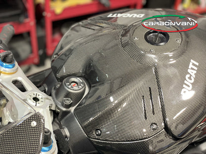 Carbonvani - Ducati Panigale V4 / S (22-24) Carbon Fiber Upper Tank Cover -DP Style