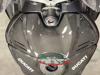 Carbonvani - Ducati Panigale V4 / S (22-24) Carbon Fiber Upper Tank Cover -DP Style